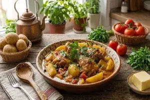 Петел с картофи