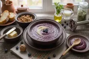 Пюре от ябълка, круша и боровинки