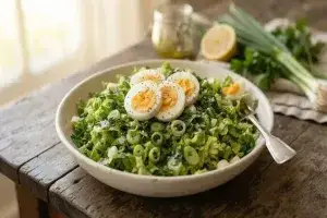 Салата от маруля и варени яйца