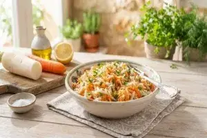 Салата от ряпа и моркови