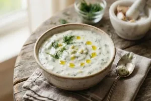 Кисело мляко с чесън