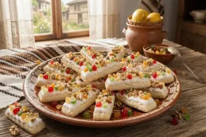 Гарнирани бели сладки